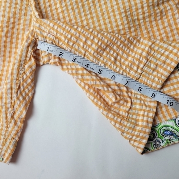 ROBERT Graham Bermuda Casual Walking Shorts Gingham Orange Cotton 34 - Picture 11 of 12